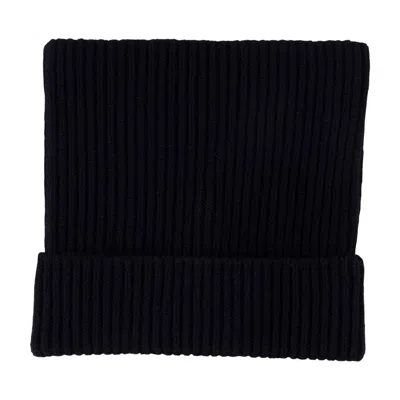 Acne Studios C40426-900 Ribbed Cotton Beanie In Black