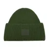 Acne Studios C40453-aaz Logo-embroidered Wool Beanie In Green