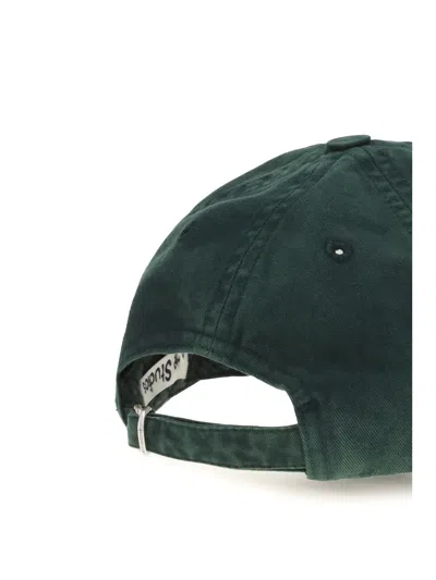 Acne Studios C40475 Washed Cotton Twill Baseball Cap In Green