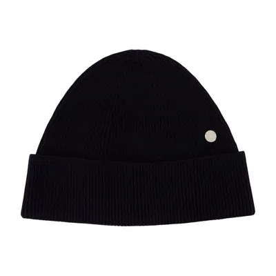 Acne Studios C40484-900 Wool Ribbed Beanie In Black