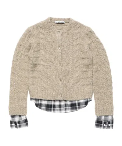 Acne Studios Cable Knit Cardigan In Multi