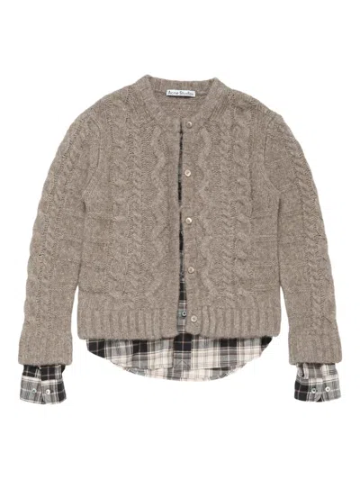 Acne Studios Cable-knit Cardigan In Neutral