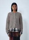 Acne Studios Cable Knit Cardigan In Sand