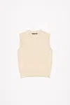 Acne Studios Face Logo-appliqué Cable-knit Jumper In Oatmeal Melange
