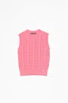 Acne Studios Cable Wool Sleeveless Jumper In Tango Pink