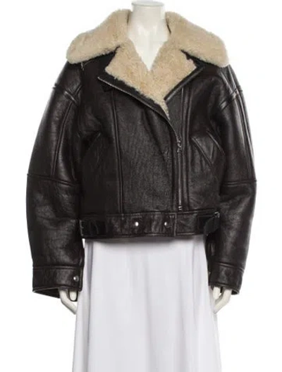 Pre-owned Acne Studios Calf Leather Biker Jacket In Black