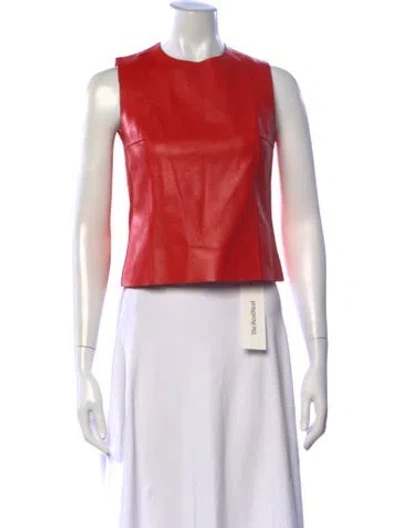 Pre-owned Acne Studios Calf Leather Crew Neck Top In Orange
