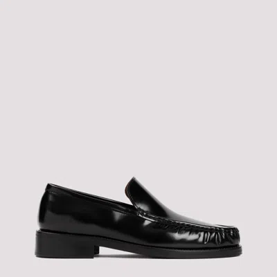 Acne Studios Stamped Monogram Calf Leather Loafers In Black