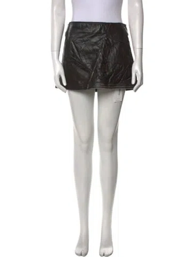 Pre-owned Acne Studios Calf Leather Mini Skirt In Black