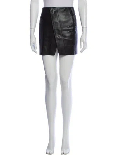 Pre-owned Acne Studios Calf Leather Mini Skirt In Black