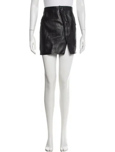 Pre-owned Acne Studios Calf Leather Mini Skirt In Black