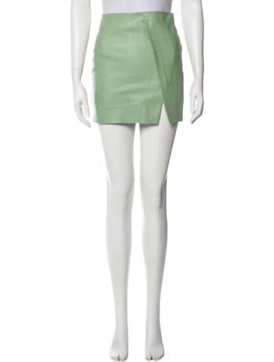 Pre-owned Acne Studios Calf Leather Mini Skirt In Green