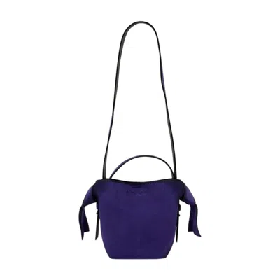 Acne Studios Calfskin Leather Shoulder Bag In Purple