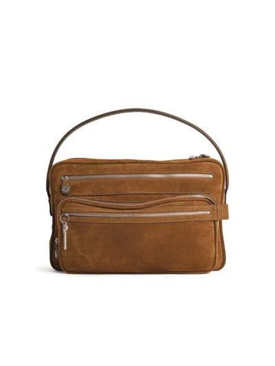 Acne Studios 'camero' Brown Cognac Suede Bag