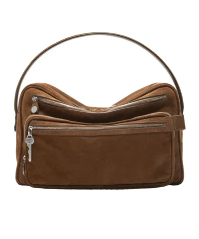 Acne Studios Camero Camera Leather Shoulder Bag In Brown