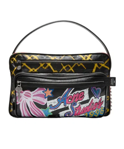 Acne Studios Camero Camera Printed Bag In Black