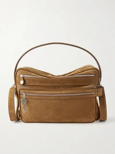 Acne Studios Camero Camera Suede Messenger Bag In Brown