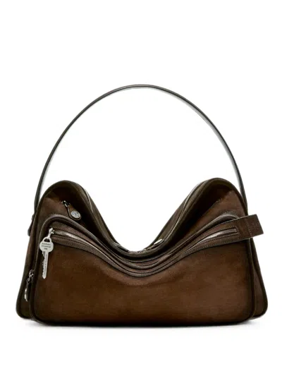 Acne Studios Camero Camera Suede Shoulder Bag In Orange