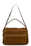 Acne Studios Camero Camera Suede V Bag In Brown