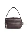 Acne Studios Chocolate Leather Shoulder Bag Keychain Detail In Brown