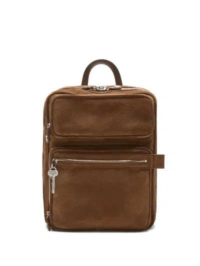 Acne Studios Camero Gym Suede Backpack In Brown