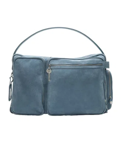Acne Studios Camero Hotel Suede Shoulder Bag In Blue