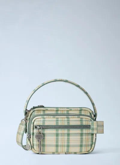 Acne Studios Camero Kit Check Handbag In Green