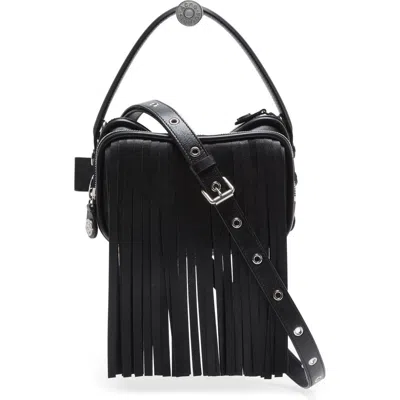 Acne Studios Camero Kit Fringe Leather Handbag In Black