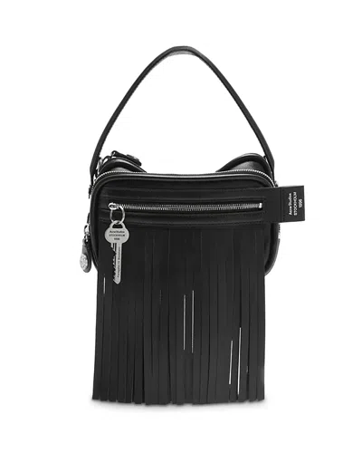 Acne Studios Camero Kit Fringe Leather Handbag In Black