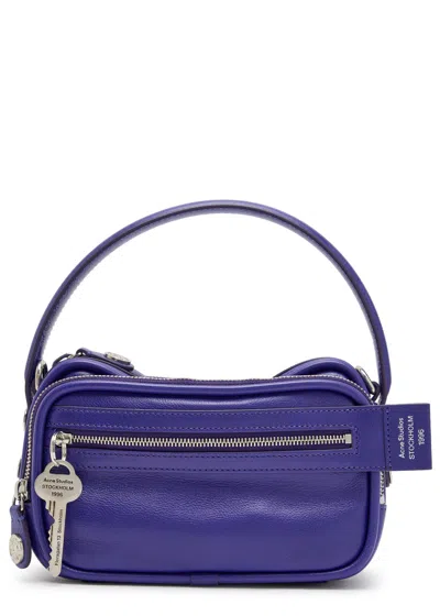 Acne Studios Camero Kit Grained Leather Cross-body Bag In Purple