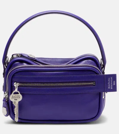 Acne Studios Camero Kit Mini Leather Top-handle Bag In Purple