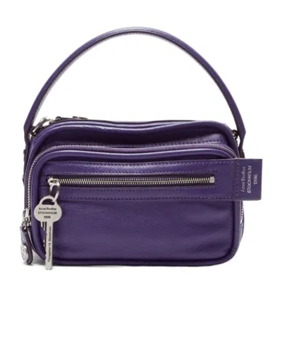 Acne Studios Camero Kit Zip Leather Crossbody Bag In White