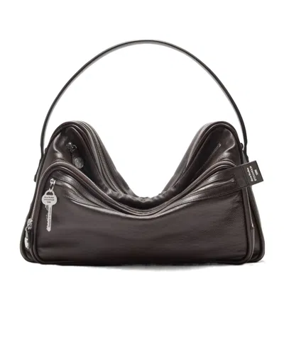 Acne Studios Camero Leather Shoulder Bag In Black