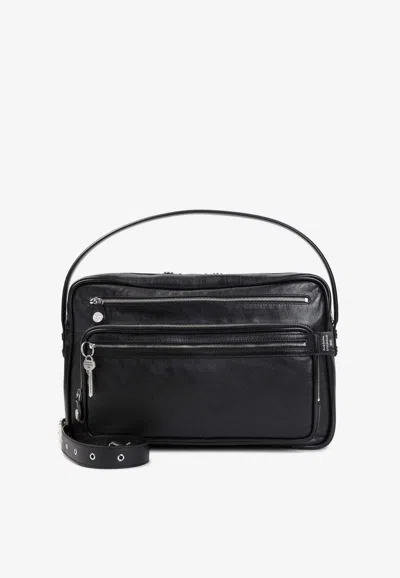Acne Studios Camero Leather Shoulder Bag In Black