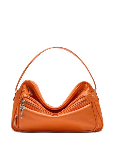 Acne Studios Camero Leather Shoulder Bag In Orange