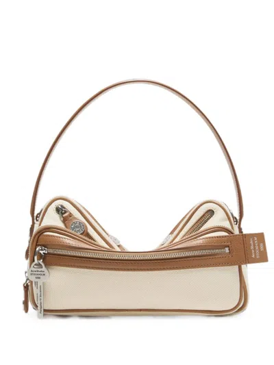 Acne Studios Camero Party Canvas Shoulder Bag In Neutral