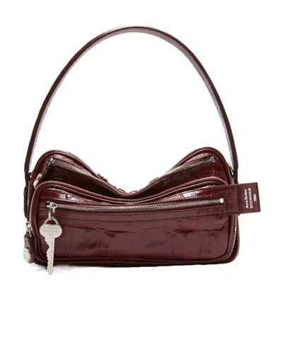 Acne Studios Camero Party Crossbody Bag In Wine Red