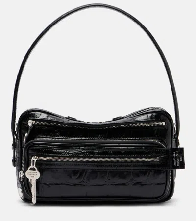 Acne Studios Camero Party Leather Shoulder Bag In Black
