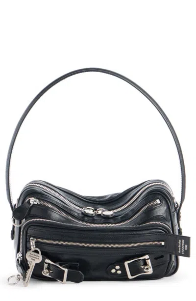 Acne Studios Camero Party Leather Shoulder Bag In Black