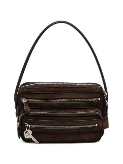 Acne Studios Camero Party Leather Shoulder Bag In Brown
