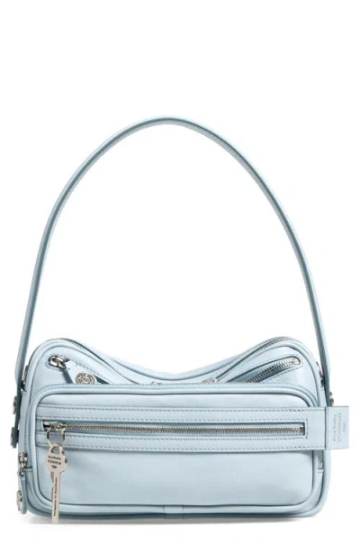 Acne Studios Camero Party Logo-detailed Leather Shoulder Bag In Blue