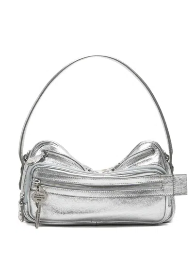 Acne Studios Camero Party Metallic-finish Shoulder Bag In Silver
