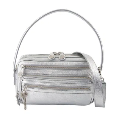 Acne Studios Camero Party Shoulder Bag In Silver