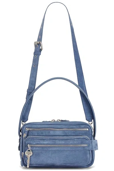 Acne Studios Camero Party Suede Bag In Blue