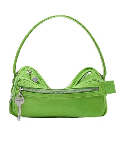 Acne Studios Camero Party Suede Bag In Green