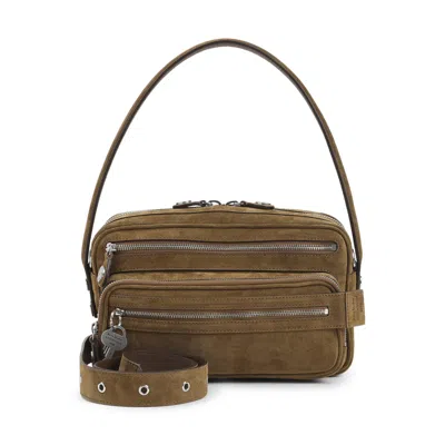 Acne Studios Mm6 Maison Margiela Felpa Con Zip E Coulisse In Cotone Grigia In Brown