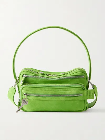 Acne Studios Camero Party Suede Pouch In Green