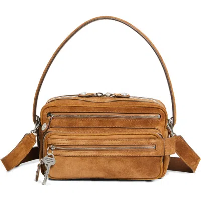 Acne Studios Camero Party Suede Shoulder Bag In Brown