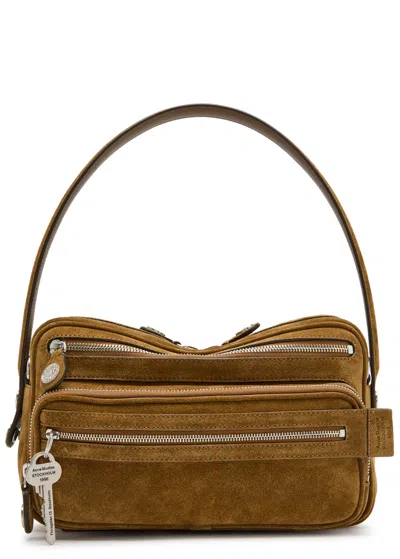 Acne Studios Camero Party Suede Shoulder Bag In Brown