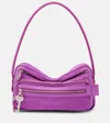 Acne Studios Camero Party Suede Shoulder Bag In Purple